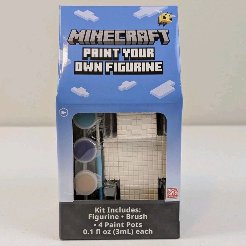 Minecraft Steve Paint Your Own Figurine Craft Set w/ Paints & Brush New